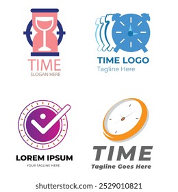 Vector abstract logo idea, time concept or clock business icon. Creative logotype design template