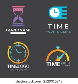 Vector idea de logotipo abstracto, concepto de tiempo o icono de negocio de reloj. Plantilla de diseño de logotipo creativo