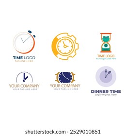 Vector abstract logo idea, time concept or clock business icon. Creative logotype design template