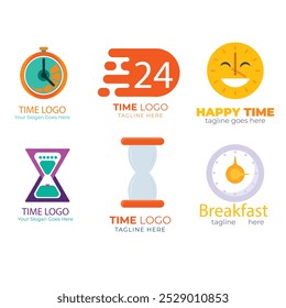 Vector abstract logo idea, time concept or clock business icon. Creative logotype design template
