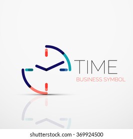 Vector abstract logo idea, time concept or clock business icon. Creative logotype design template