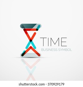 Vector abstract logo idea, time concept or clock business icon. Creative logotype design template