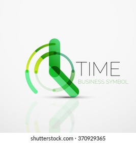 Vector abstract logo idea, time concept or clock business icon. Creative logotype design template