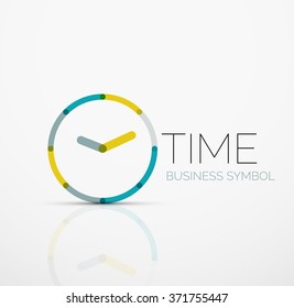 Vector abstract logo idea, time concept or clock business icon. Creative logotype design template