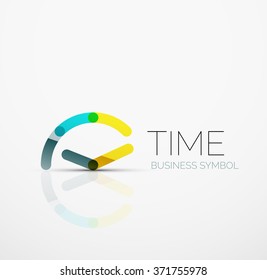 Vector abstract logo idea, time concept or clock business icon. Creative logotype design template