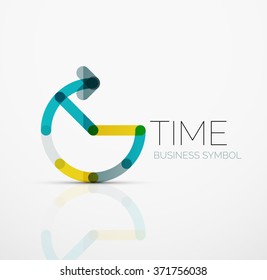 Vector abstract logo idea, time concept or clock business icon. Creative logotype design template