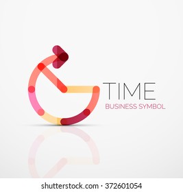 Vector abstract logo idea, time concept or clock business icon. Creative logotype design template