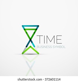 Vector abstract logo idea, time concept or clock business icon. Creative logotype design template