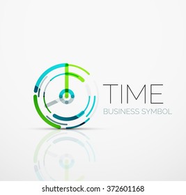 Vector abstract logo idea, time concept or clock business icon. Creative logotype design template Vector abstract logo idea, time concept or clock business icon. Creative logotype design template