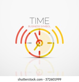 Vector abstract logo idea, time concept or clock business icon. Creative logotype design template