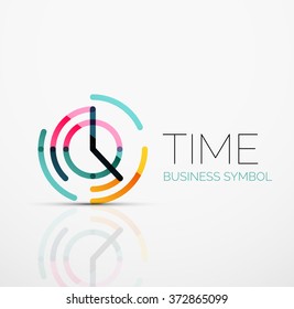 Vector abstract logo idea, time concept or clock business icon. Creative logotype design template