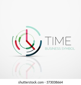 Vector abstract logo idea, time concept or clock business icon. Creative logotype design template