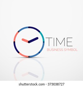 Idea del logotipo abstracto vectorial, concepto de tiempo o icono comercial del reloj. Plantilla de diseño de logotipo creativo