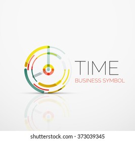Idea del logotipo abstracto vectorial, concepto de tiempo o icono comercial del reloj. Plantilla de diseño de logotipo creativo