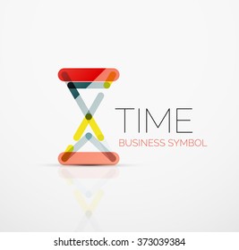 Vector abstract logo idea, time concept or clock business icon. Creative logotype design template