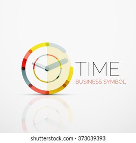 Idea del logotipo abstracto vectorial, concepto de tiempo o icono comercial del reloj. Plantilla de diseño de logotipo creativo