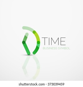 Vector abstract logo idea, time concept or clock business icon. Creative logotype design template