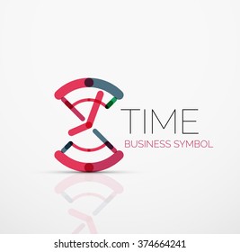 Vector abstract logo idea, time concept or clock business icon. Creative logotype design template