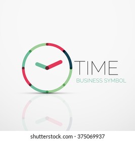 Vector abstract logo idea, time concept or clock business icon. Creative logotype design template