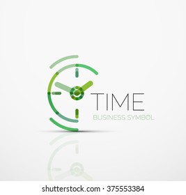 Vector abstract logo idea, time concept or clock business icon. Creative logotype design template
