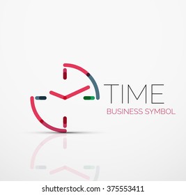 Vector abstract logo idea, time concept or clock business icon. Creative logotype design template