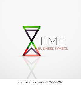 Vector abstract logo idea, time concept or clock business icon. Creative logotype design template
