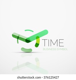 Vector abstract logo idea, time concept or clock business icon. Creative logotype design template