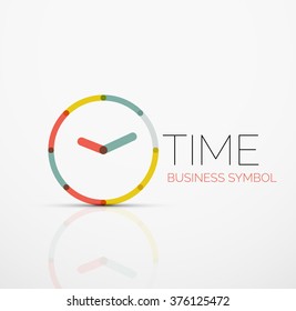 Vector abstract logo idea, time concept or clock business icon. Creative logotype design template