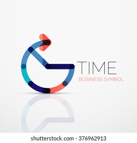 Vector abstract logo idea, time concept or clock business icon. Creative logotype design template