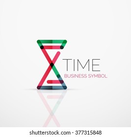 Vector abstract logo idea, time concept or clock business icon. Creative logotype design template