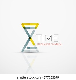 Vector abstract logo idea, time concept or clock business icon. Creative logotype design template