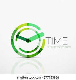 Vector abstract logo idea, time concept or clock business icon. Creative logotype design template