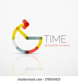 Vector abstract logo idea, time concept or clock business icon. Creative logotype design template