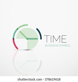 Vector abstract logo idea, time concept or clock business icon. Creative logotype design template