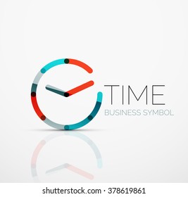 Vector abstract logo idea, time concept or clock business icon. Creative logotype design template