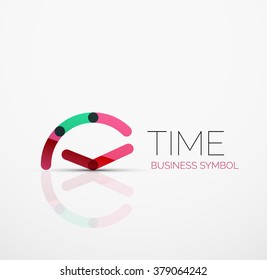 Vector abstract logo idea, time concept or clock business icon. Creative logotype design template