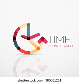 Vector abstract logo idea, time concept or clock business icon. Creative logotype design template