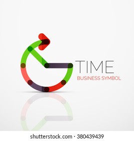 Idea del logotipo abstracto vectorial, concepto de tiempo o icono comercial del reloj. Plantilla de diseño de logotipo creativo