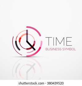 Vector abstract logo idea, time concept or clock business icon. Creative logotype design template