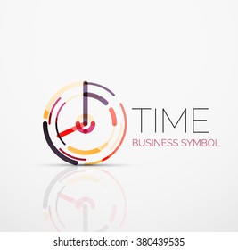 Vector abstract logo idea, time concept or clock business icon. Creative logotype design template