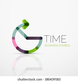 Vector abstract logo idea, time concept or clock business icon. Creative logotype design template