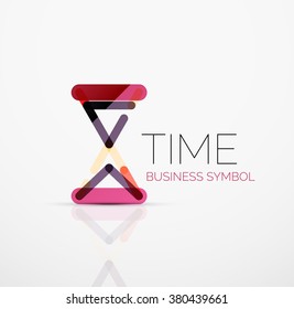 Vector abstract logo idea, time concept or clock business icon. Creative logotype design template