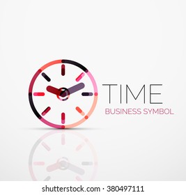 Vector abstract logo idea, time concept or clock business icon. Creative logotype design template