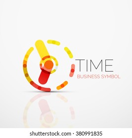 Vector abstract logo idea, time concept or clock business icon. Creative logotype design template