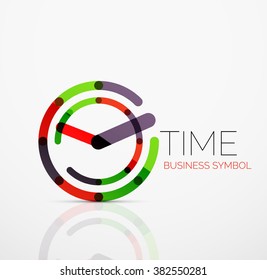 Vector abstract logo idea, time concept or clock business icon. Creative logotype design template Vector abstract logo idea, time concept or clock business icon. Creative logotype design template
