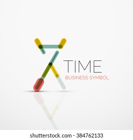 Vector abstract logo idea, time concept or clock business icon. Creative logotype design template