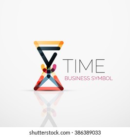 Vector abstract logo idea, time concept or clock business icon. Creative logotype design template
