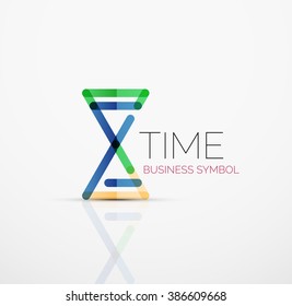 Vector abstract logo idea, time concept or clock business icon. Creative logotype design template