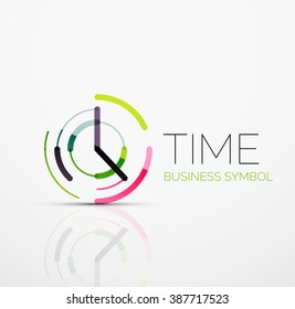 Vector abstract logo idea, time concept or clock business icon. Creative logotype design template