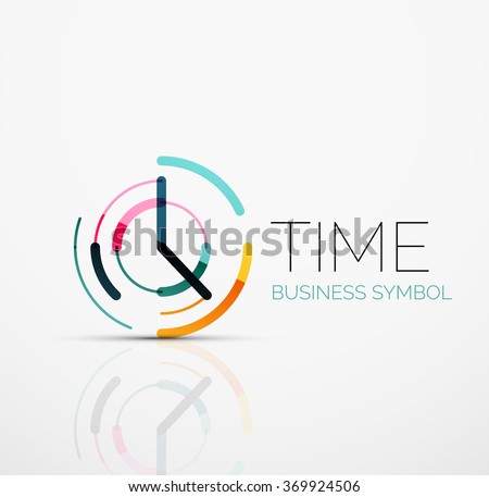 Vector abstract logo idea, time concept or clock business icon. Creative logotype design template